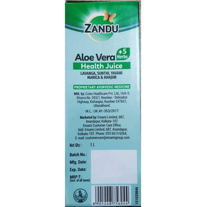 Zandu Aloe Vera And 5 Herbs Health Juice