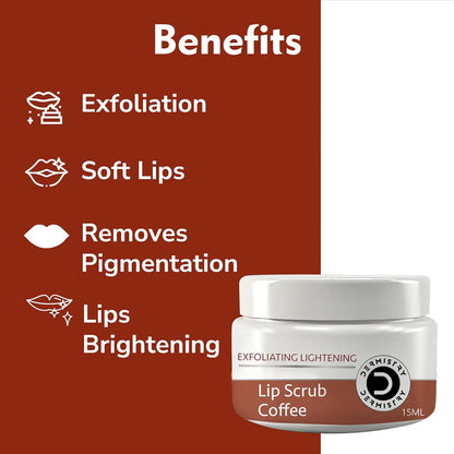 Dermistry Coffee Lip Scrub for Smooth, Soft & Naturally Healthy Lips