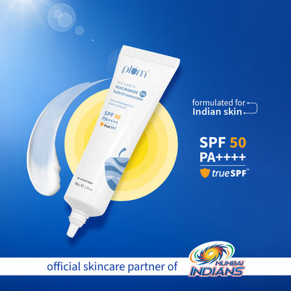 Plum 2% Niacinamide & Rice Water SPF 50 PA++++ Hybrid Sunscreen