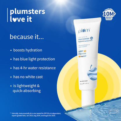 Plum 2% Niacinamide & Rice Water SPF 50 PA++++ Hybrid Sunscreen