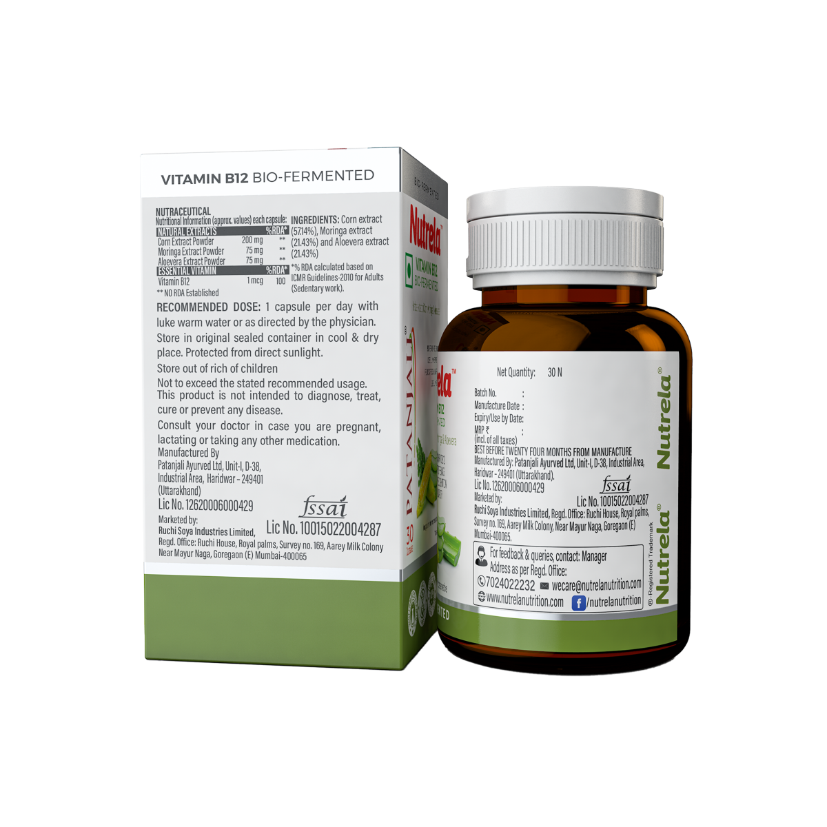 Patanjali Nutrela Vitamin B12 Bio Fermented Capsules