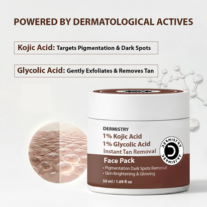 Dermistry Tan Removal Face Pack for Instant Brightening | Radiant Skin