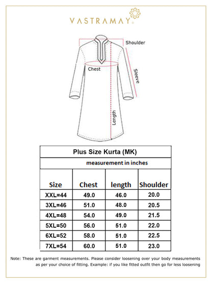 Vastramay mens plus size pink woven kurta