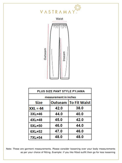 Vastramay mens plus size cream silk blend pant style pyjama