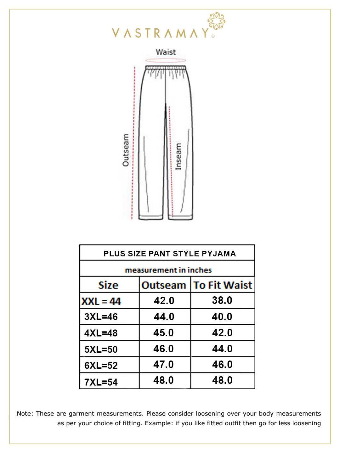 Vastramay mens plus size white pant style pyjama