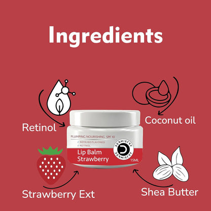 Dermistry Strawberry Lip Balm for Soft | Pink & Naturally Glowing Lips