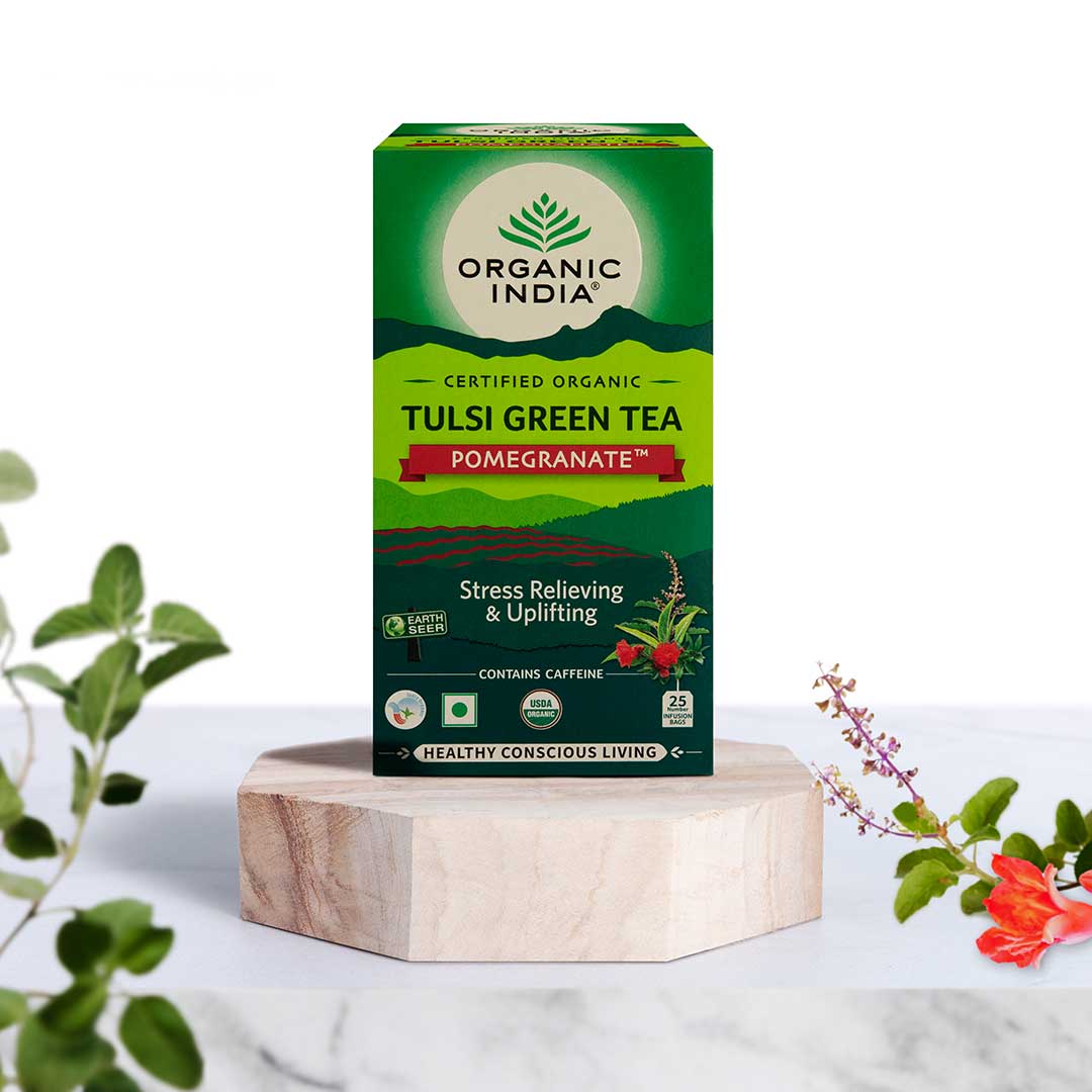 Organic India Tulsi Green Tea Pomegranate
