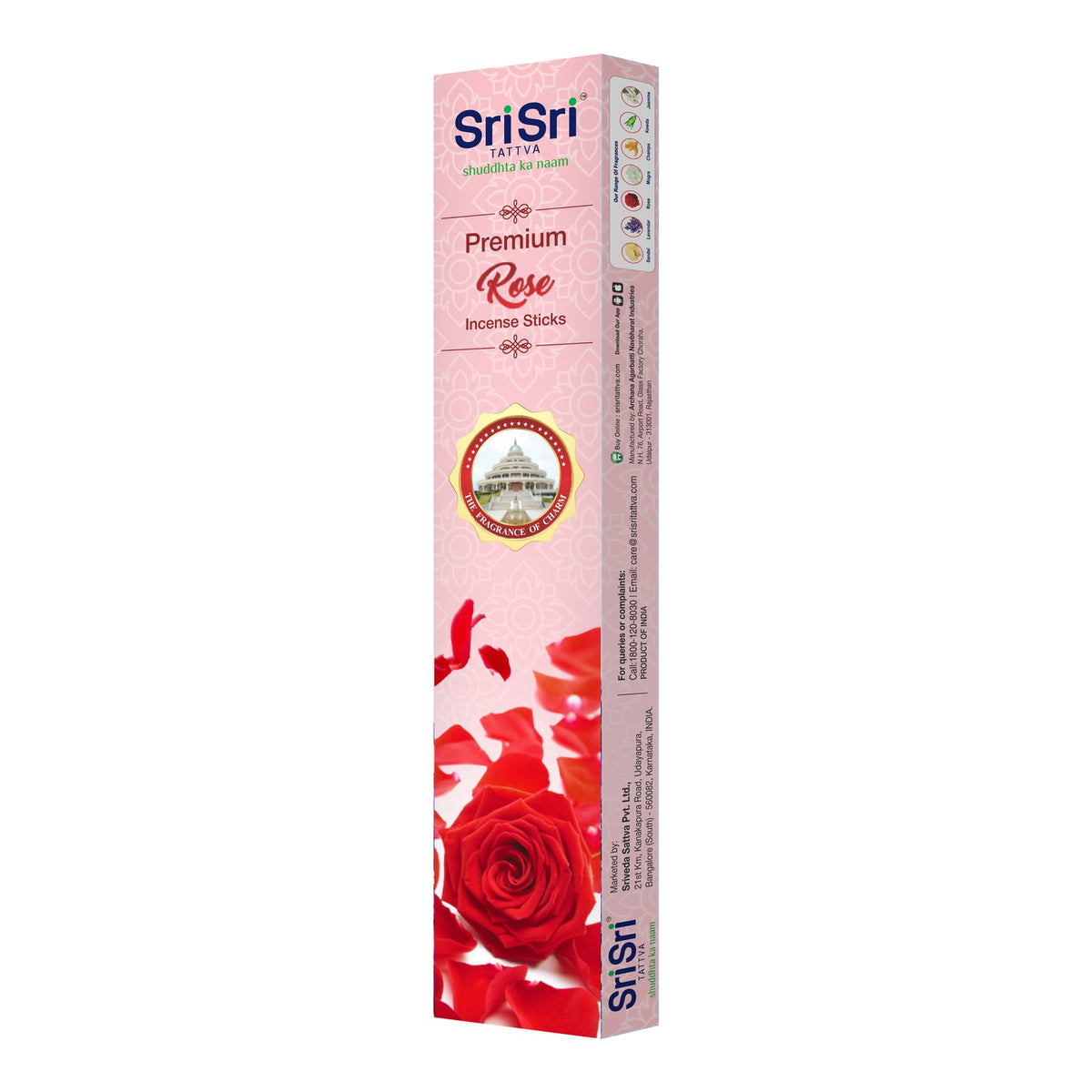 Sri Sri Tattva Premium Rose Incense Sticks For Pooja | 13 Agarbatti Sticks