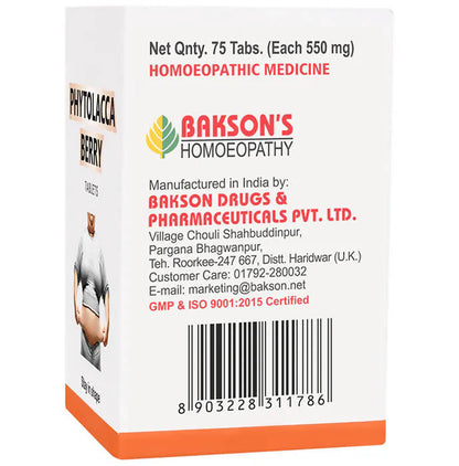 Bakson's Homeopathy Phytolacca Berry Tablets - PUSHMYCART