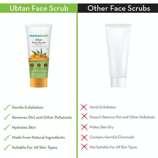 Mamaearth Ubtan Face Scrub with Turmeric and Walnut for Tan Removal