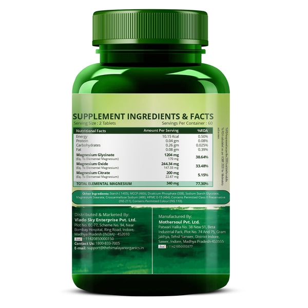 Himalayan Organics Magnesium Citrate+Glycinate Tablets
