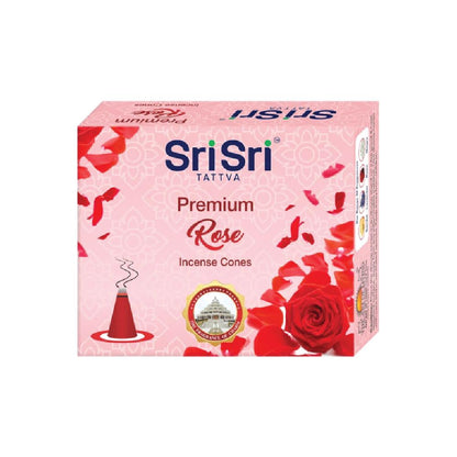 Sri Sri Tattva Premium Rose Incense Cones For Pooja | 12 Dhoop Cones