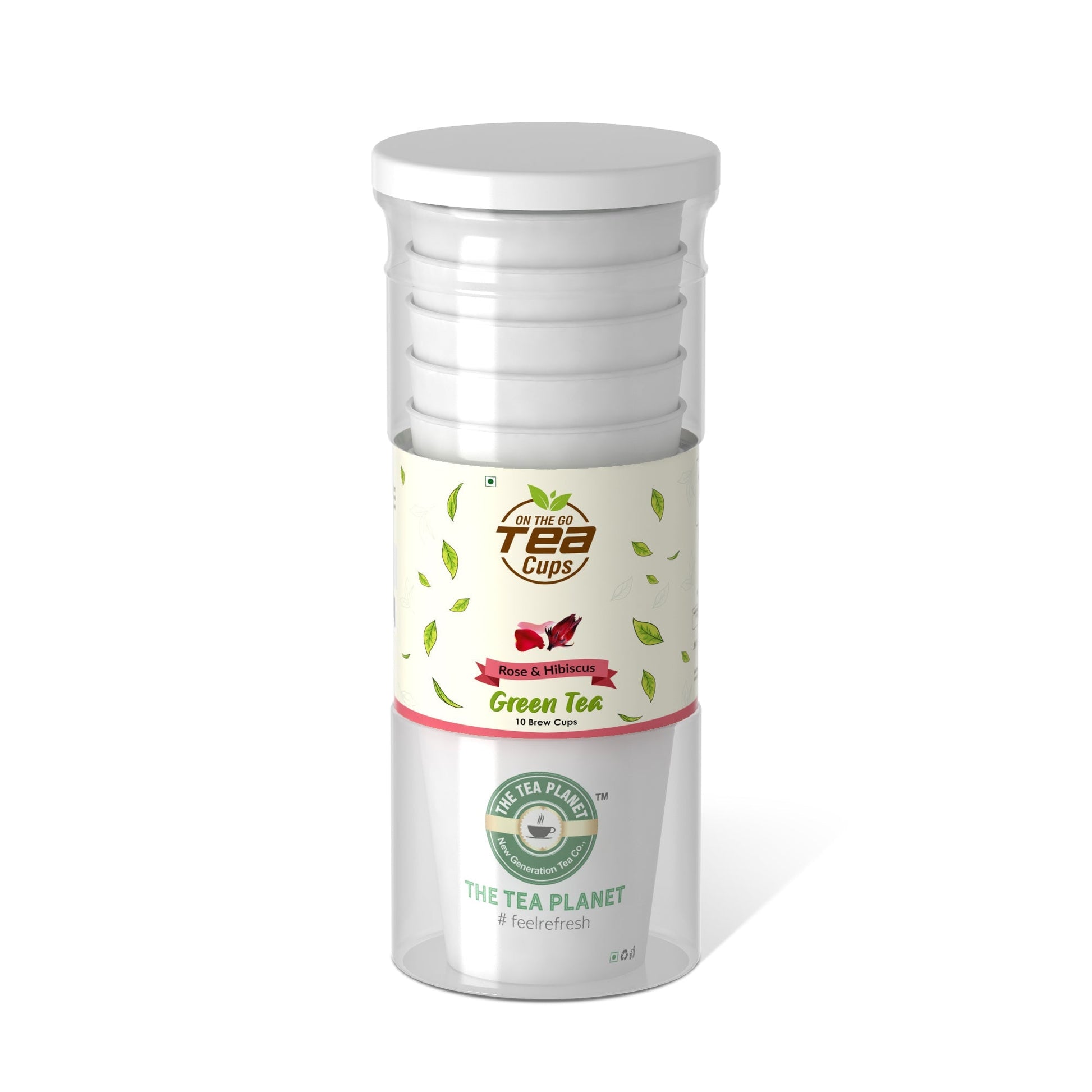 The Tea Planet Rose & Hibiscus Instant Green Tea Brew Cup