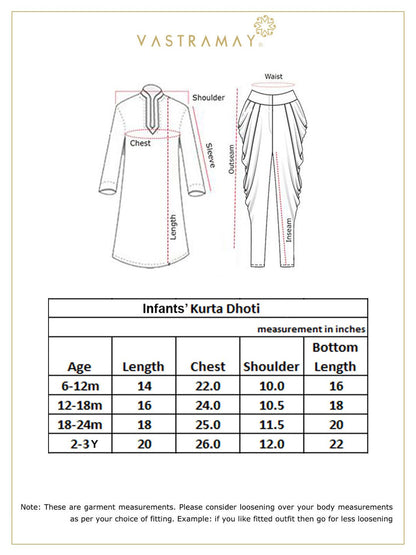 Vastramay SISHU Boy's Pink Angrakha Style Krishna Kurta and White Dhoti Set