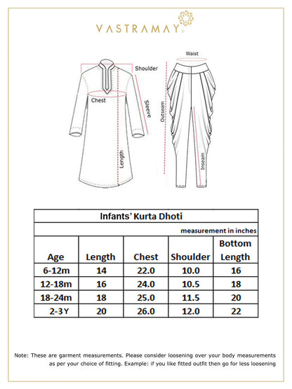 Vastramay SISHU Boy's Rose Gold Kurta with Dhoti Pants & With Dupatta Set