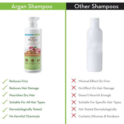 Mamaearth Argan Shampoo For Frizz|Free and Stronger Hair