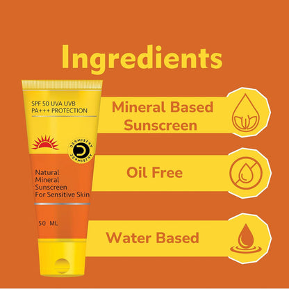 Dermistry Mineral Based Sunscreen SPF 50 for Sensitive | Delicate Skin