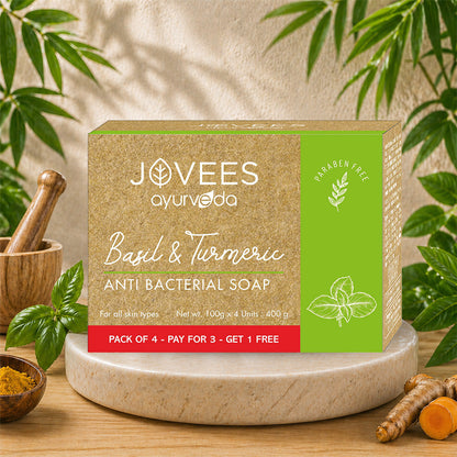 Jovees Basil & Turmeric Anti Bacterial Soap