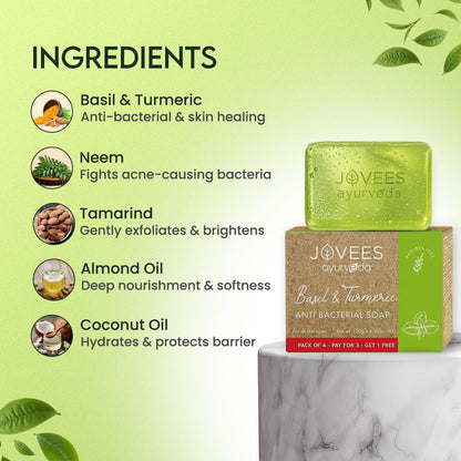 Jovees Basil & Turmeric Anti Bacterial Soap