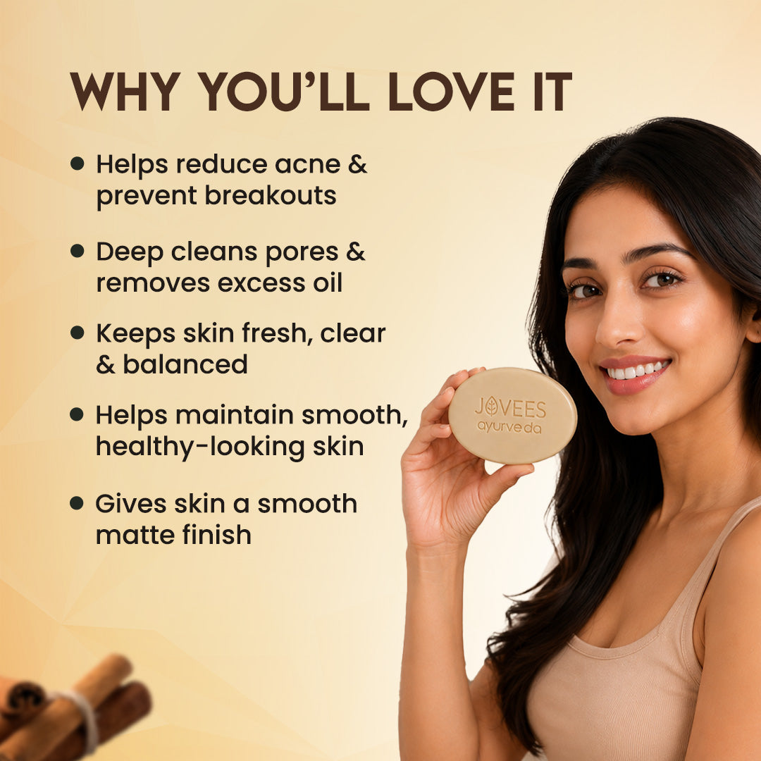 Jovees Cinnamon & Neem Anti Acne Face Bar Soap