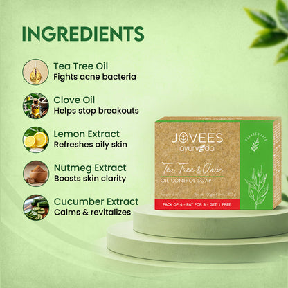 Jovees Tea Tree & Clove Oil Control Soap
