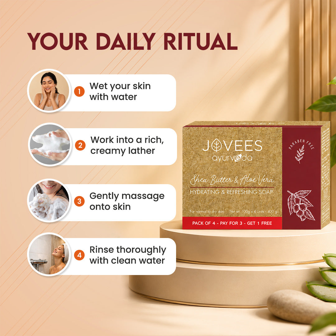 Jovees Shea butter & Aloe Vera Hydrating & Refreshing Soap