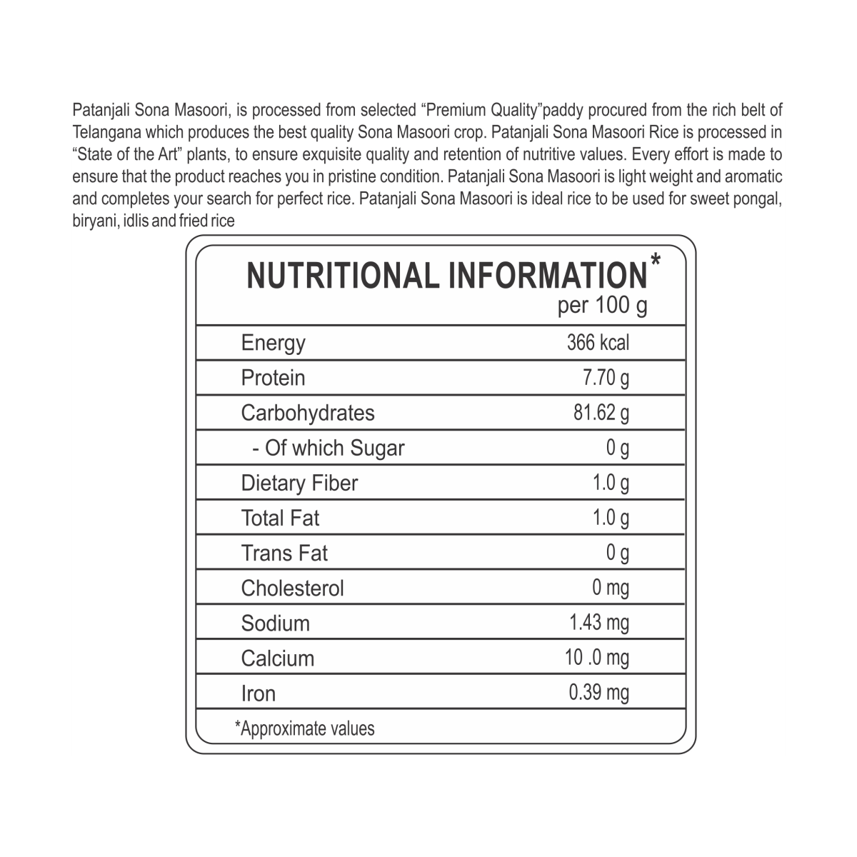 Patanjali Royal Sona Masoori Rice