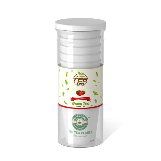 The Tea Planet Strawberry Instant Green Tea Brew Cup