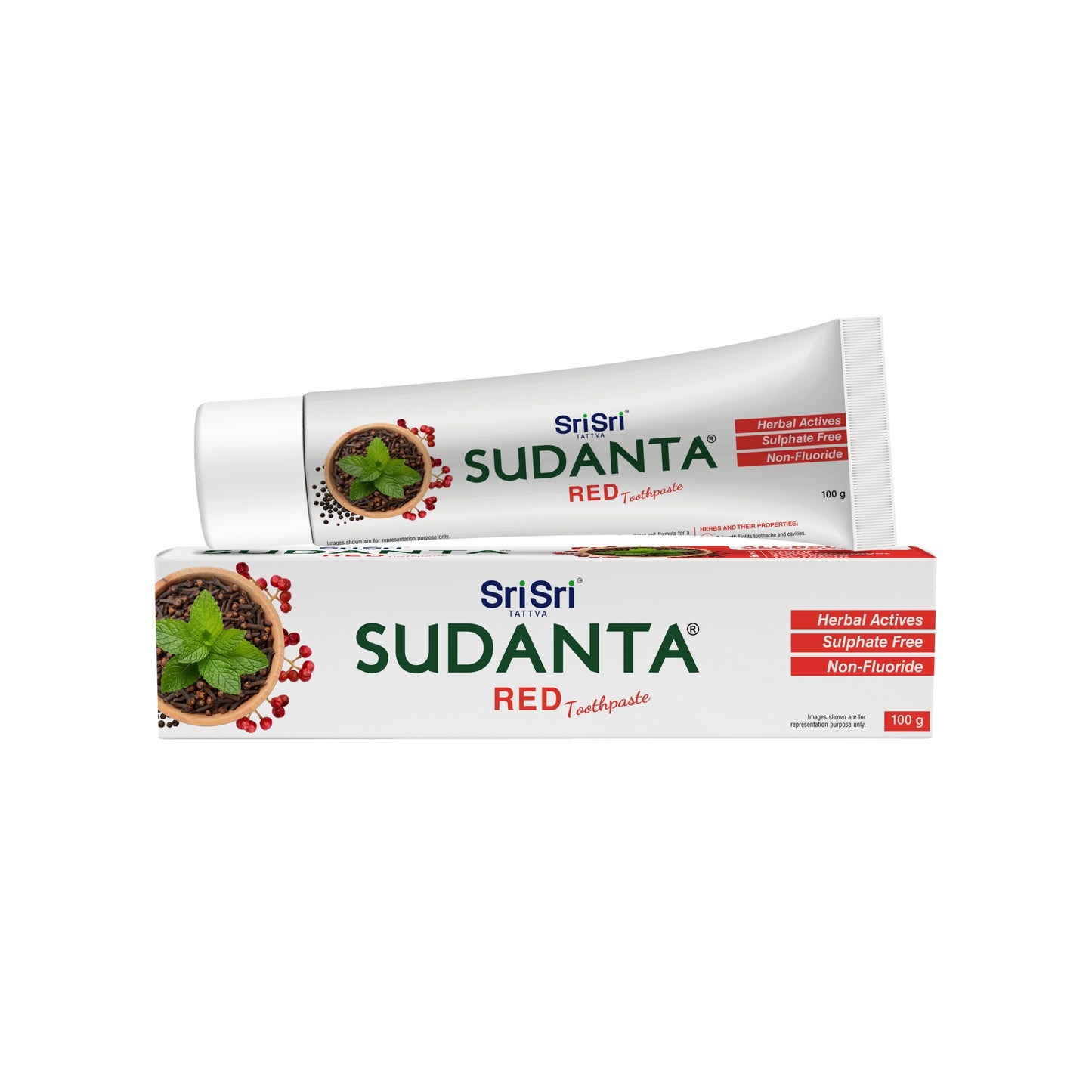 Sri Sri Tattva Sudanta Red Toothpaste - Non Fluoride - 100% Vegetarian