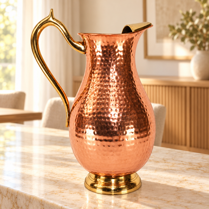 Pure Copper Vintage | Antique Style Curved Copper Jug 960g