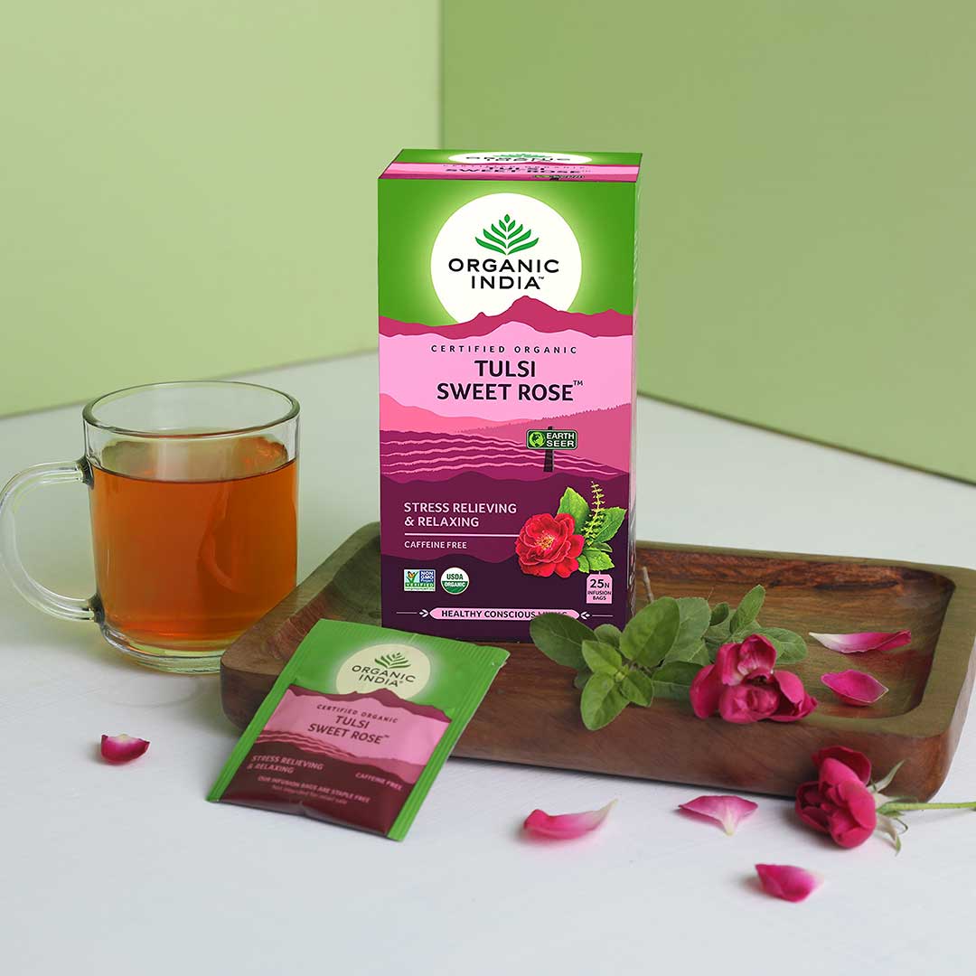Organic India Tulsi Sweet Rose Tea - PUSHMYCART