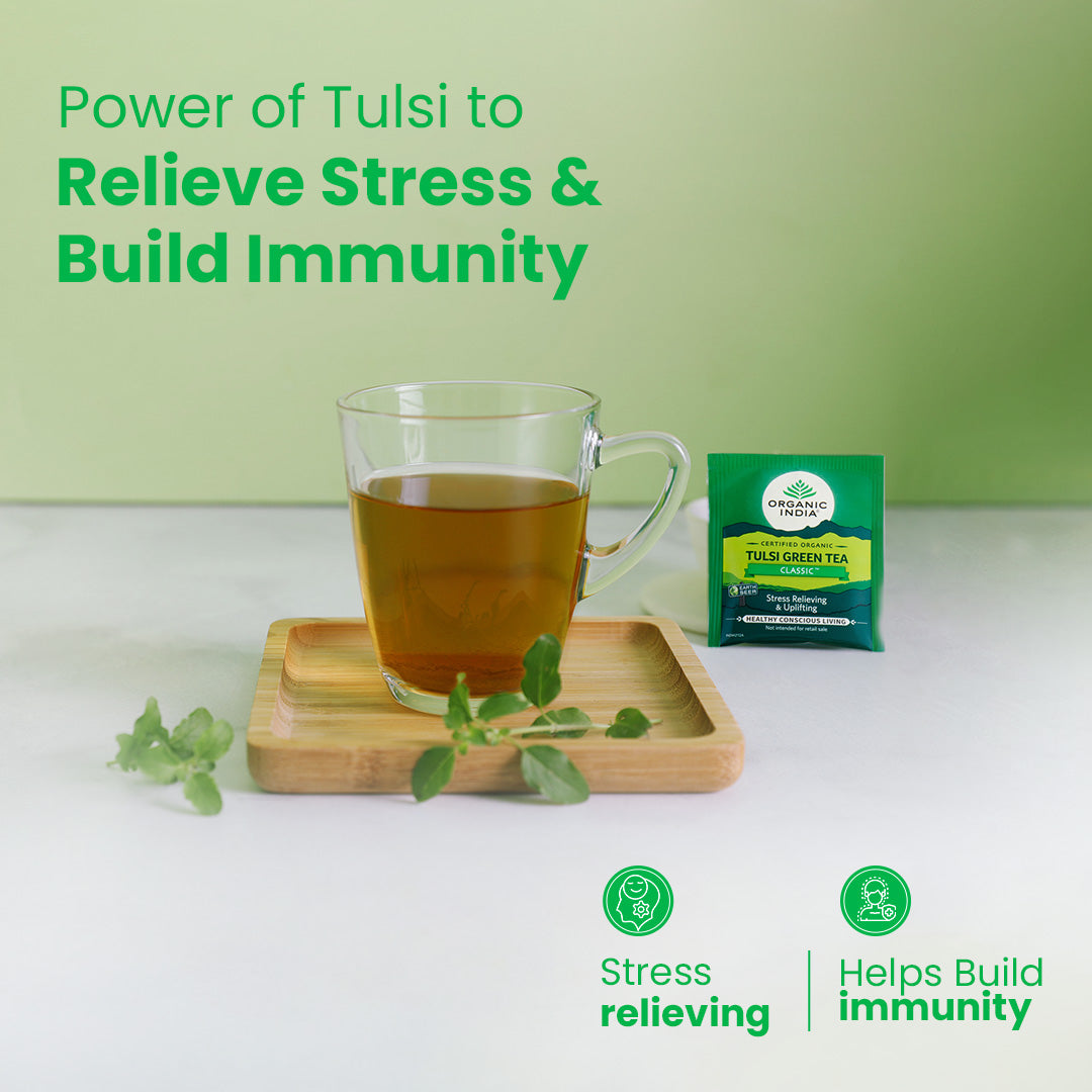Organic India Tulsi Green Tea Classic - PUSHMYCART