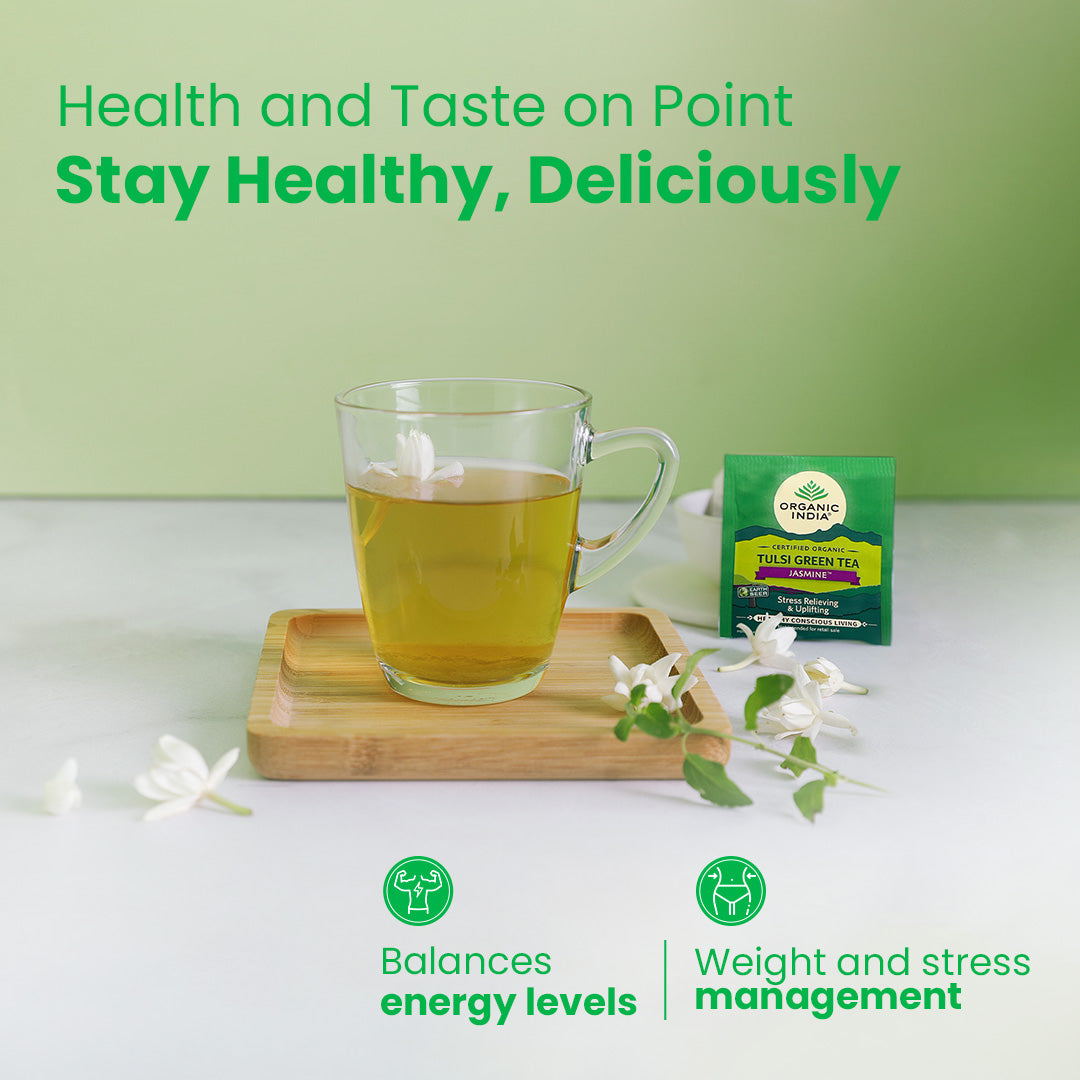 Organic India Tulsi Green Tea Jasmine - PUSHMYCART