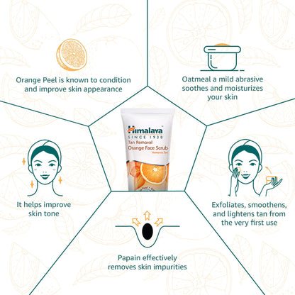Himalaya Herbals Tan Removal Orange Face Scrub - PUSHMYCART