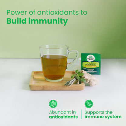 Organic India Tulsi Green Tea Lemon Ginger - PUSHMYCART