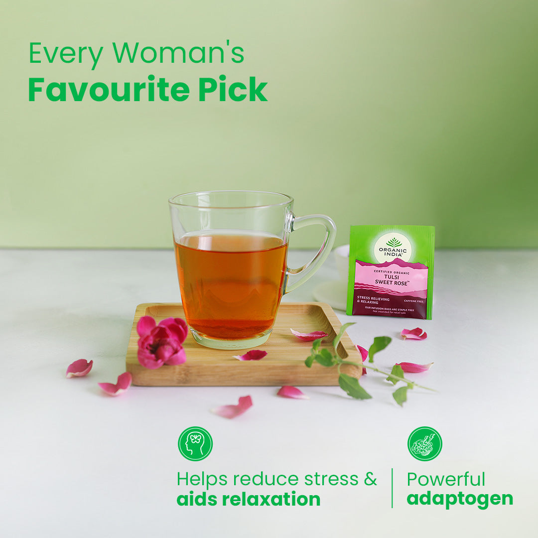 Organic India Tulsi Sweet Rose Tea - PUSHMYCART