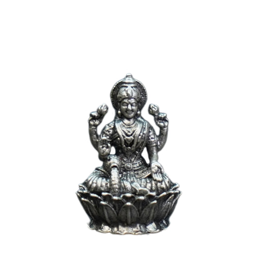 Mahita Collections Pure Silver Antique Dhanalaxmi Sitting On Lotus 5.29G