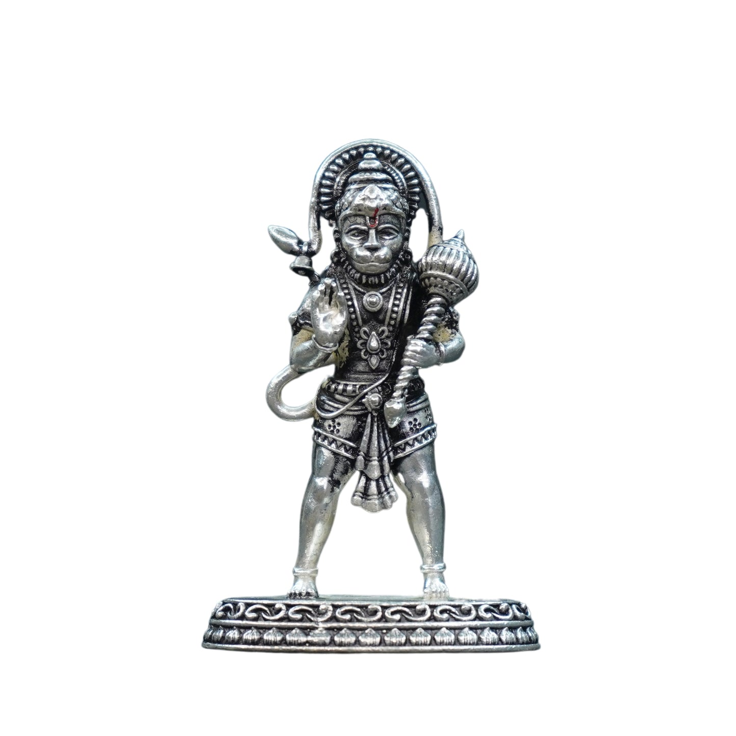 Mahita Collections Pure Silver Antique Hanuman Idol Standing Big 26.71G