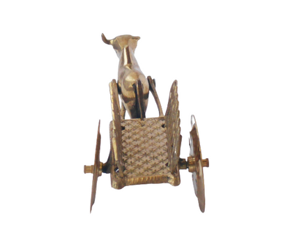 Brass Bull Cart Statue