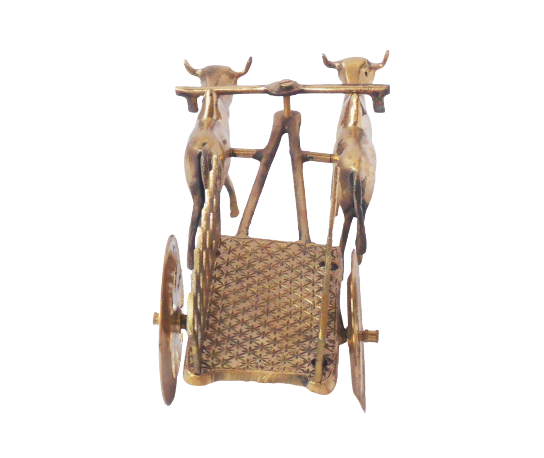 Brass Bull Cart Statue