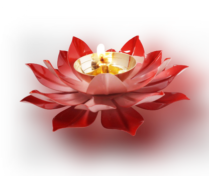 Lotus Deepak Brass Aluminium Red