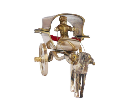 Brass Horse Cart Statue