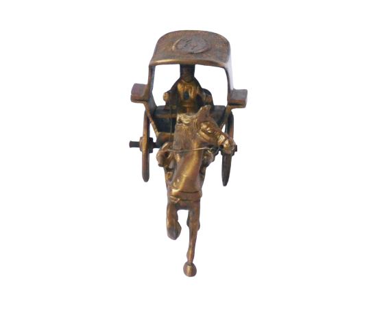 Brass Horse Cart Statue