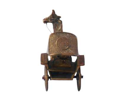 Brass Horse Cart Statue