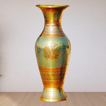 Brass Coloured Flower Vase With Handwork