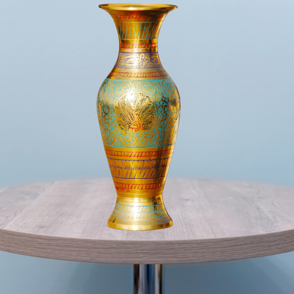 Brass Coloured Flower Vase With Handwork