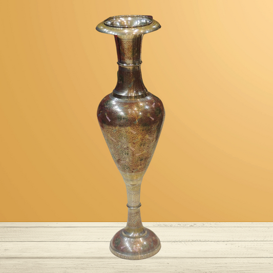 Brass Coloured Flower Vase With Handwork