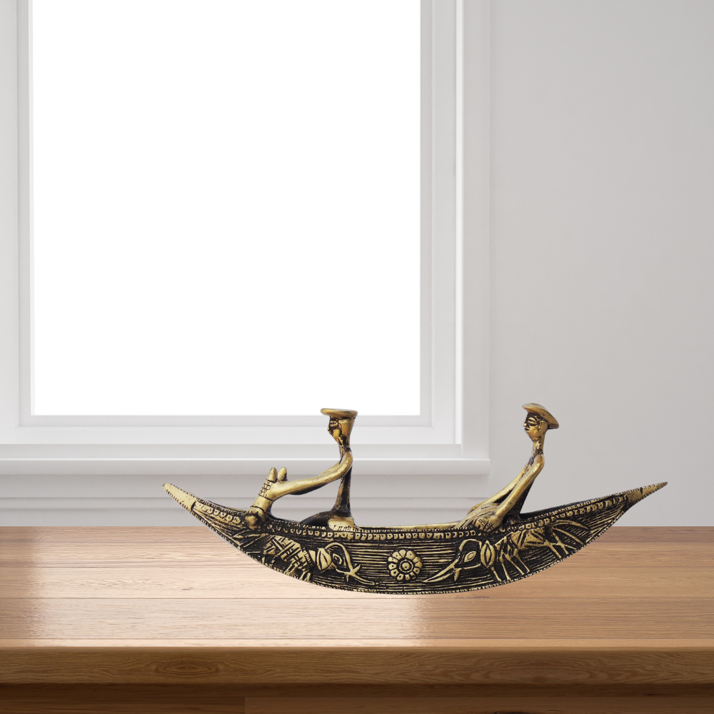 Brass Boat Statue