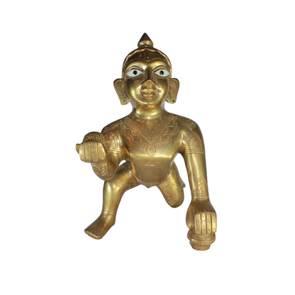 Brass Laddu Gopal Statue Murti Idol