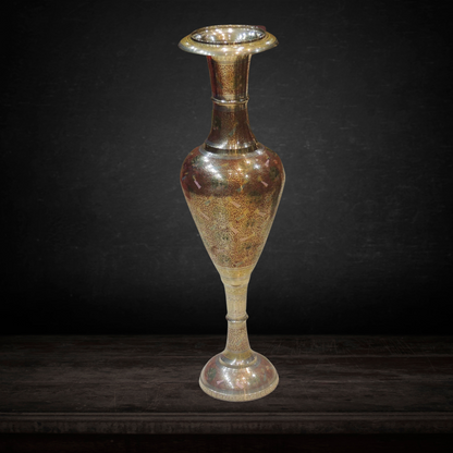 Brass Coloured Flower Vase With Handwork